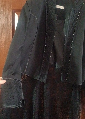 Diğer Uzun Siyah Gotik Kadın Takım Elbise