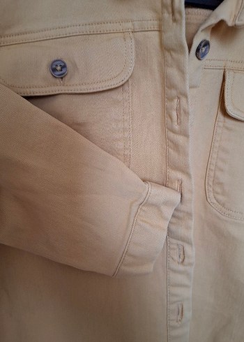 Bej Düğmeli Uzun Kollu çocuk Gömlek - Görsel 4