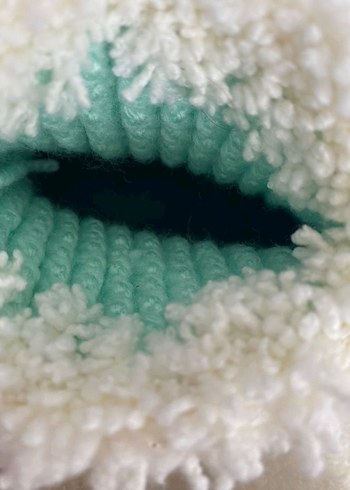 Turkuaz Örgü Kız Bebek Patik - Görsel 6