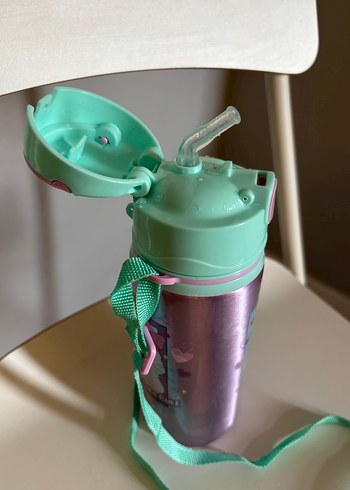 Pembe Kedi Desenli Çocuk Termosu - Görsel 2