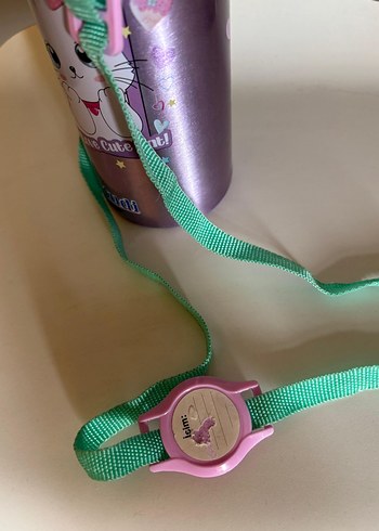 Pembe Kedi Desenli Çocuk Termosu - Görsel 4