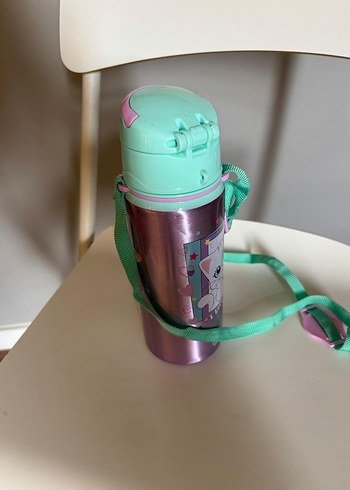 Pembe Kedi Desenli Çocuk Termosu - Görsel 7