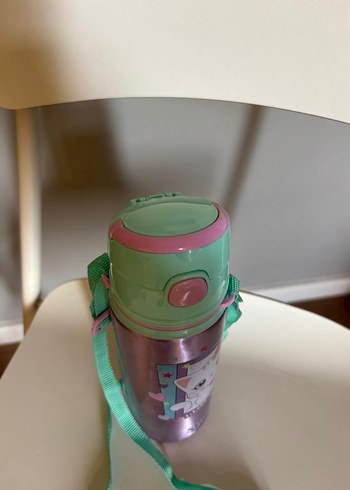 Pembe Kedi Desenli Çocuk Termosu - Görsel 6