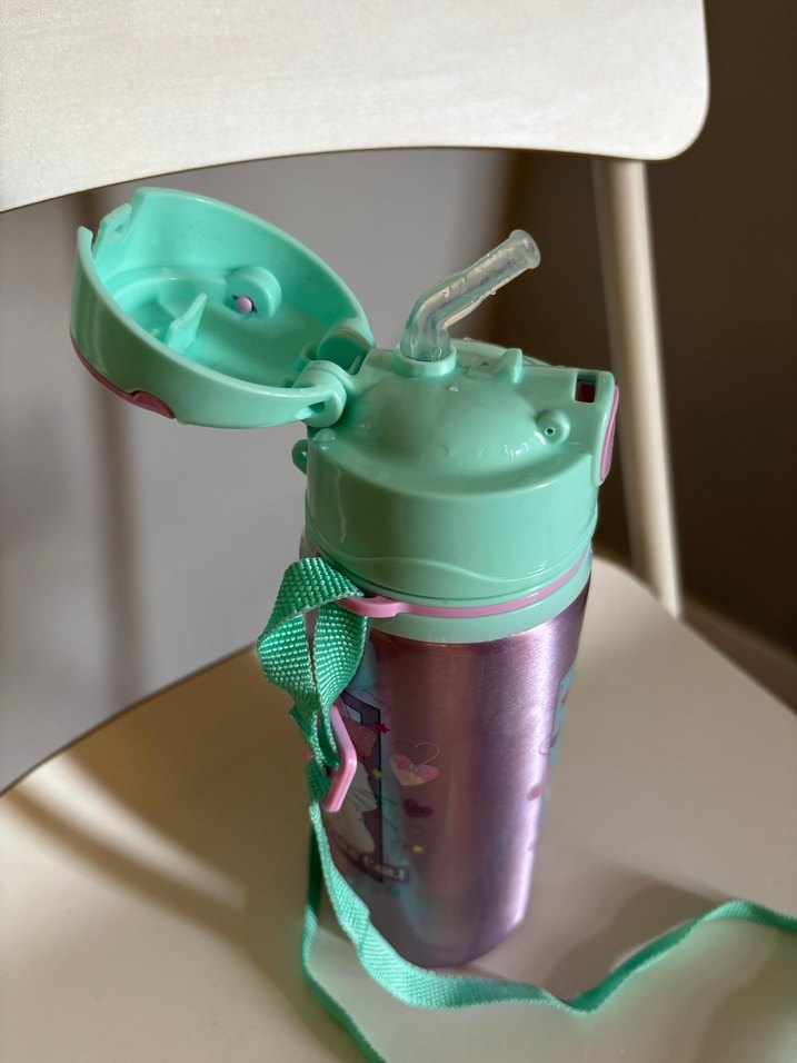 Pembe Kedi Desenli Çocuk Termosu - Görsel 2