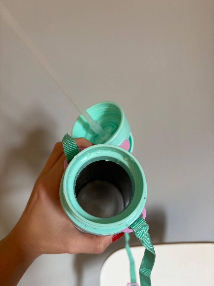 Pembe Kedi Desenli Çocuk Termosu - Görsel 3