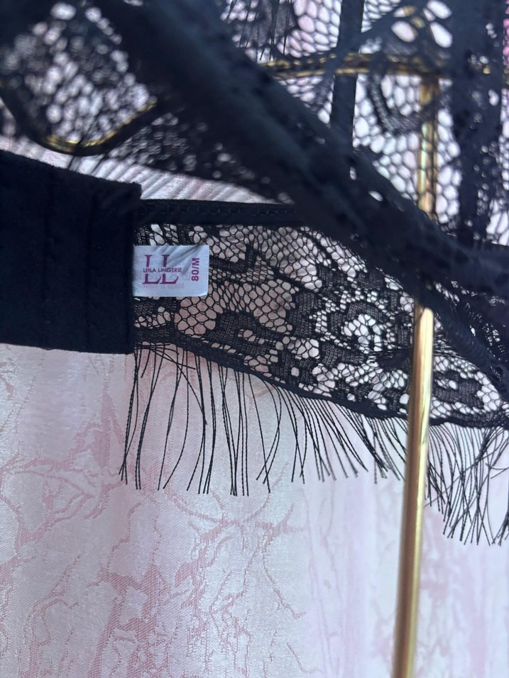 Siyah Nakışlı Gotik Sütyen Takımı - Görsel 5