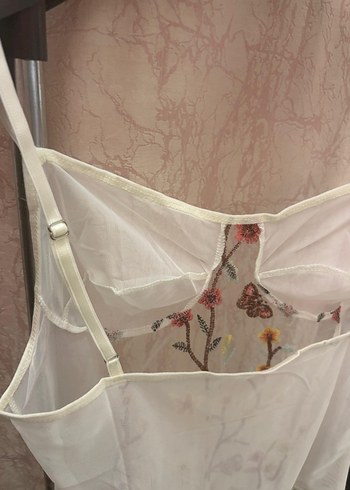 Nakışlı Beyaz Bodysuit - Görsel 6