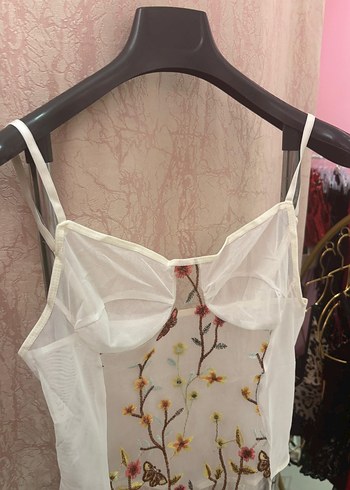 Nakışlı Beyaz Bodysuit - Görsel 2