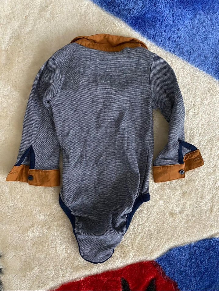 Uzun Kollu Yakalı Bebek Body(3/6 ay ) - Görsel 2