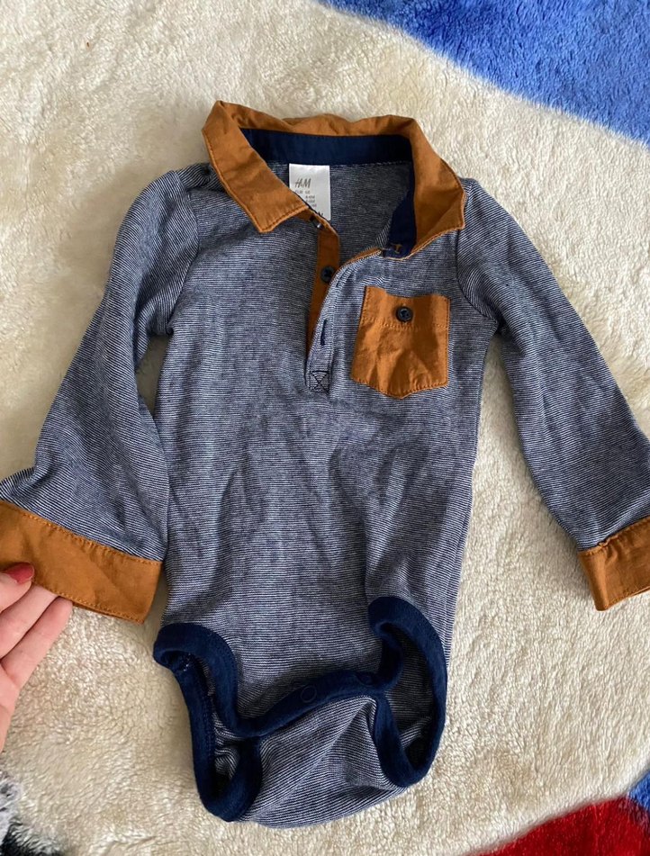 Uzun Kollu Yakalı Bebek Body(3/6 ay ) - Görsel 4