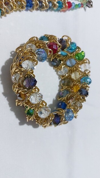 Altın rengi Kesme kristal cam taş - Görsel 2