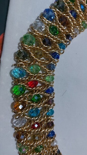 Altın rengi Kesme kristal cam taş - Görsel 3