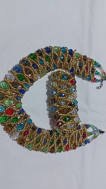 Altın rengi Kesme kristal cam taş - Görsel 4