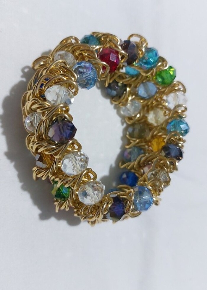 Altın rengi Kesme kristal cam taş - Görsel 2