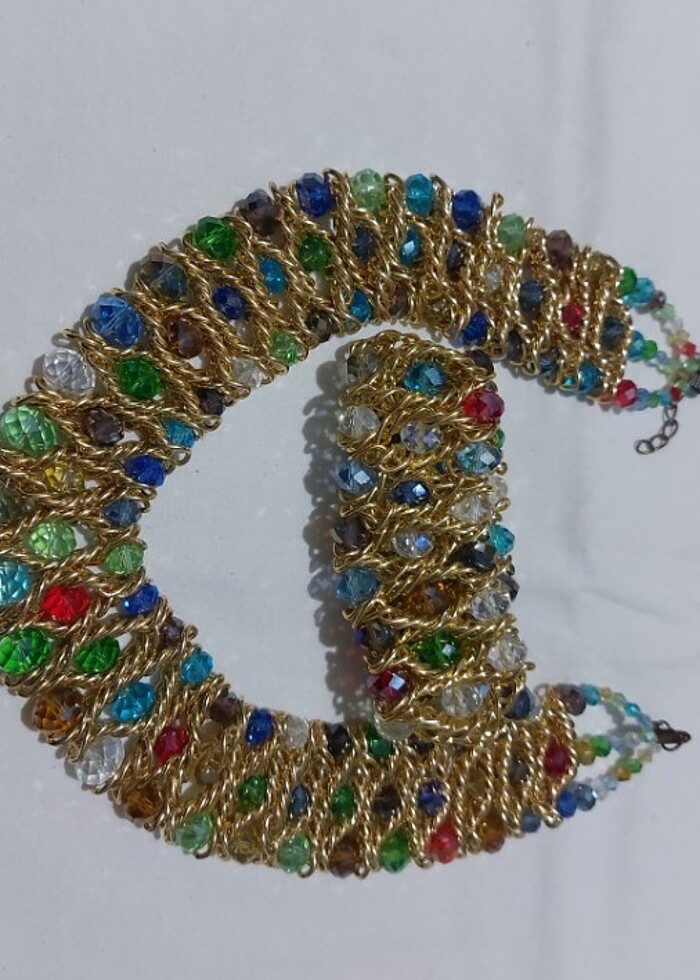 Altın rengi Kesme kristal cam taş - Görsel 4