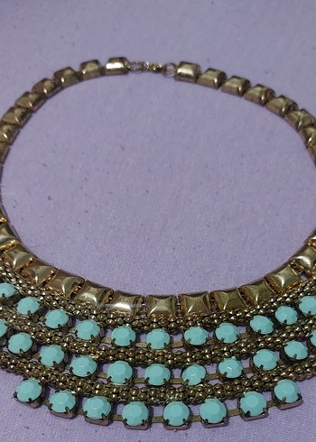 Turkuaz taşlı kolye - Görsel 7