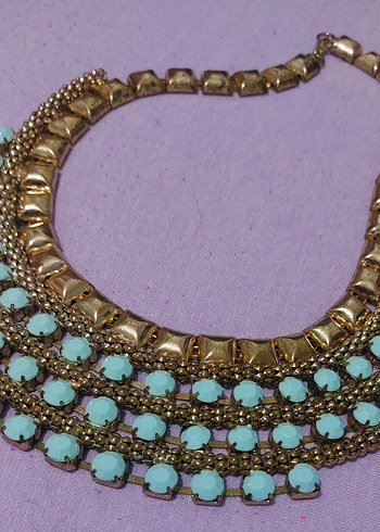 Turkuaz taşlı kolye - Görsel 5