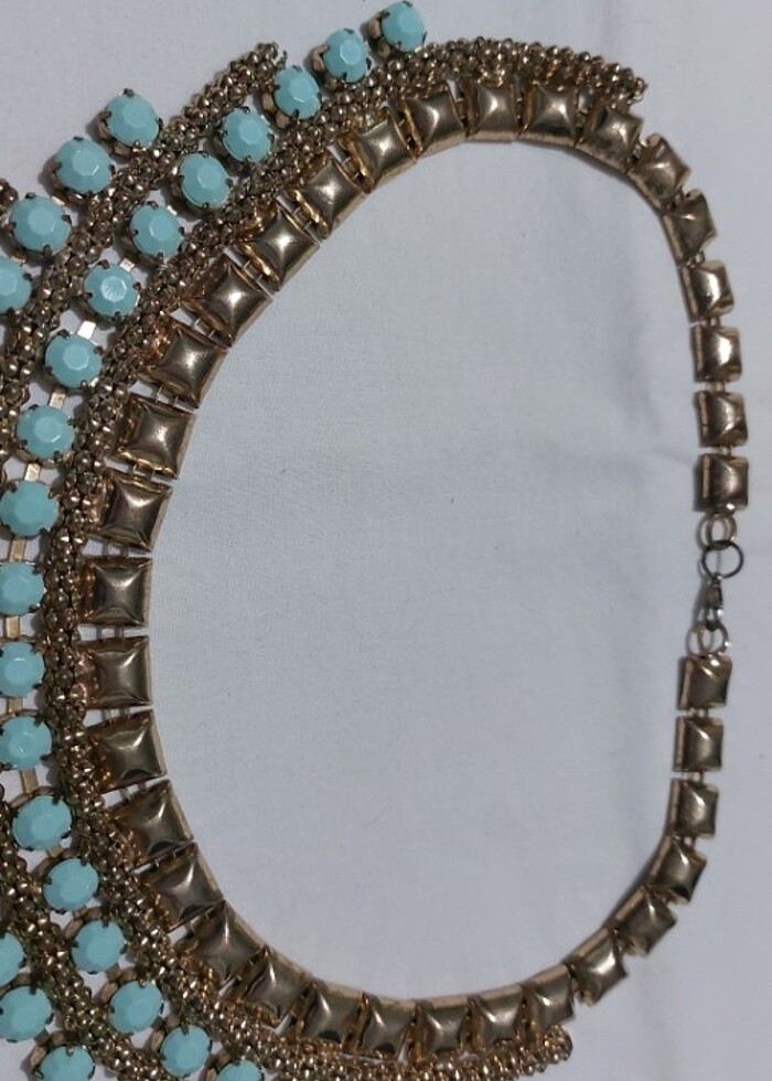 Turkuaz taşlı kolye - Görsel 4