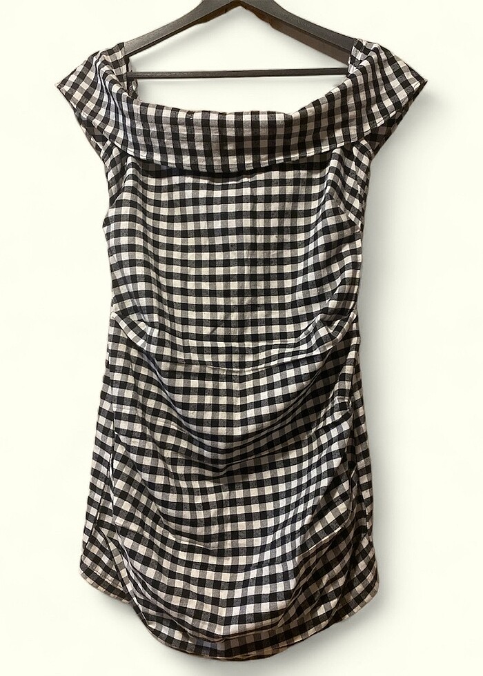 Ekose kısa elbise - Görsel 2