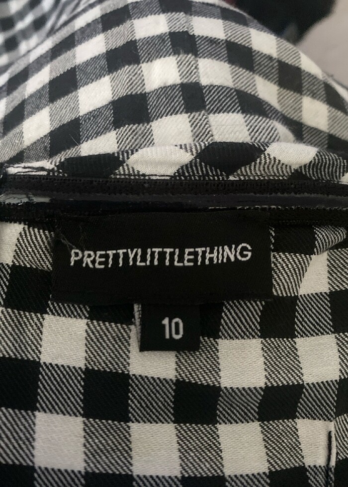 Ekose kısa elbise - Görsel 3