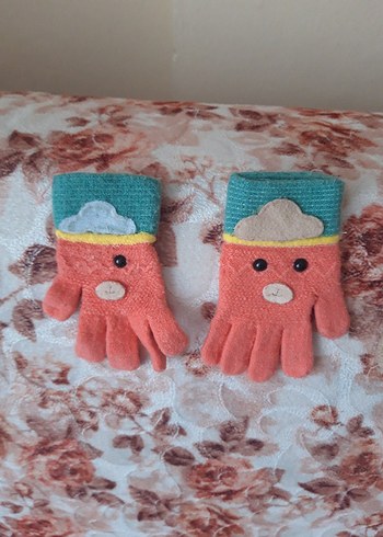 Renkli Nakışlı Kız Örgü Eldivenleri - Görsel 3