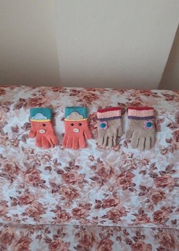 Renkli Nakışlı Kız Örgü Eldivenleri - Görsel 4