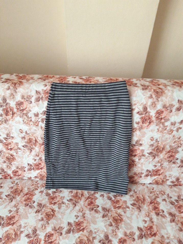 Gri Zebra Desenli Yumuşak Etek - Görsel 4