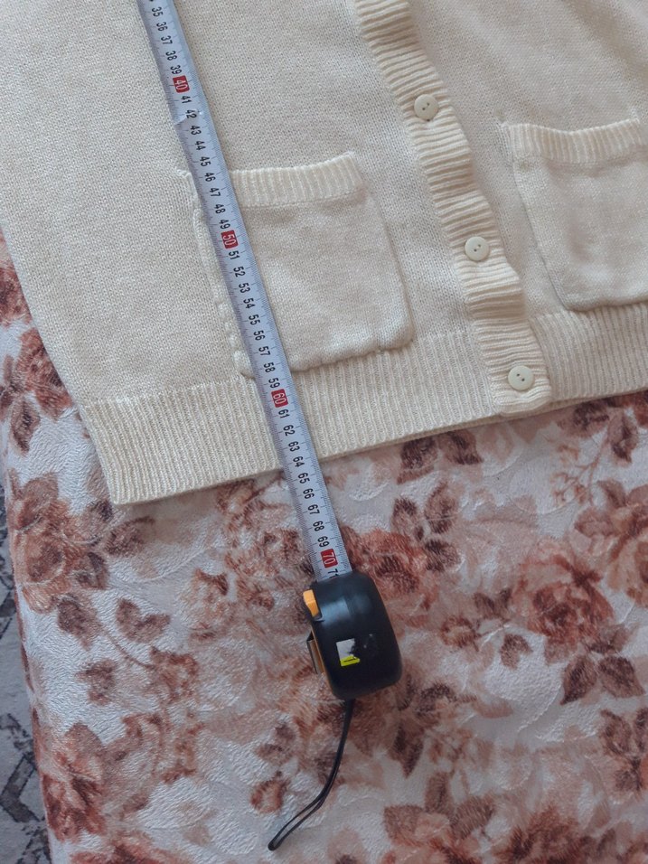 Bayan hırka krem rengi XL - Görsel 4