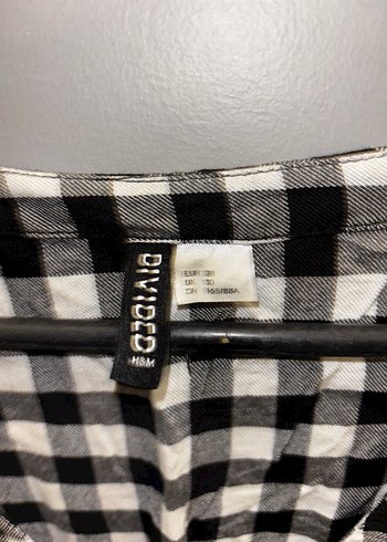 Kadın Siyah Beyaz Kareli V Yaka Gömlek - Görsel 4