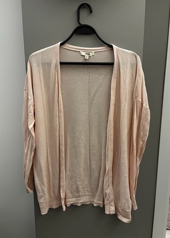 Pembe V Yakalı Midi Kadın Hırka - Görsel 2