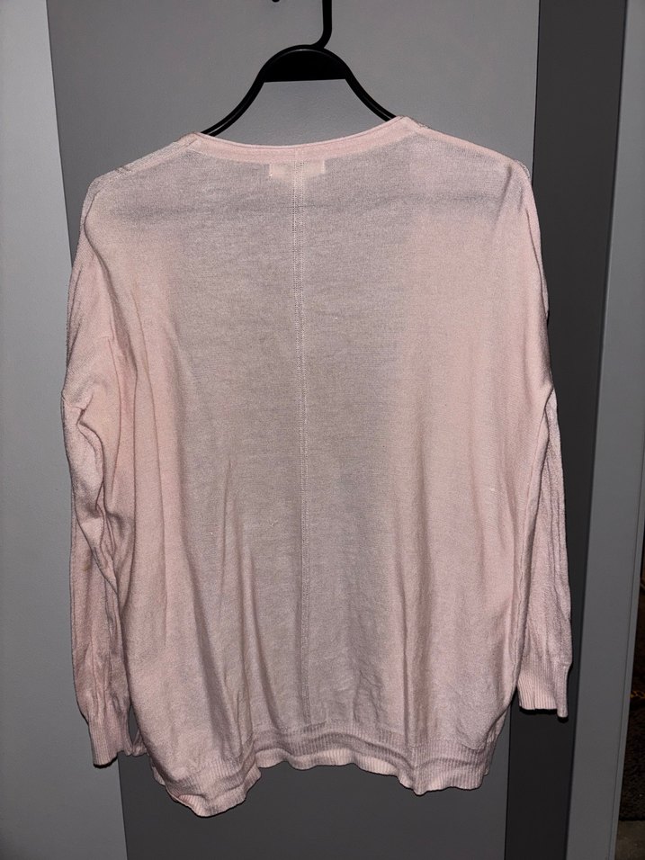 Pembe V Yakalı Midi Kadın Hırka - Görsel 4