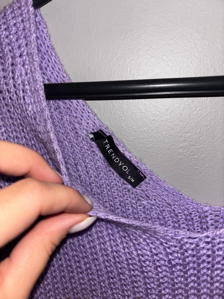 Renk Bloklu V Yakalı Triko Kazak - Görsel 4