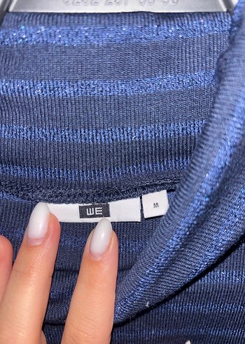 Çizgili Lacivert Balıkçı Yaka Kadın Kazak - Görsel 4