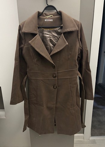 Düğmeli Kahverengi Kadın kaşe kaban - Görsel 3