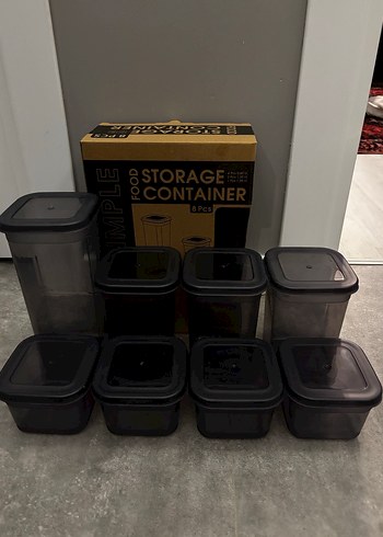 Gri Plastik 8 Parça Saklama Kabı Seti - Görsel 3