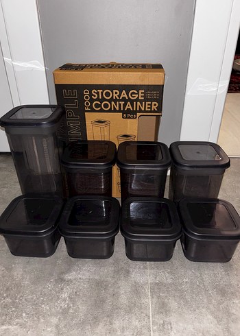 Gri Plastik 8 Parça Saklama Kabı Seti - Görsel 2