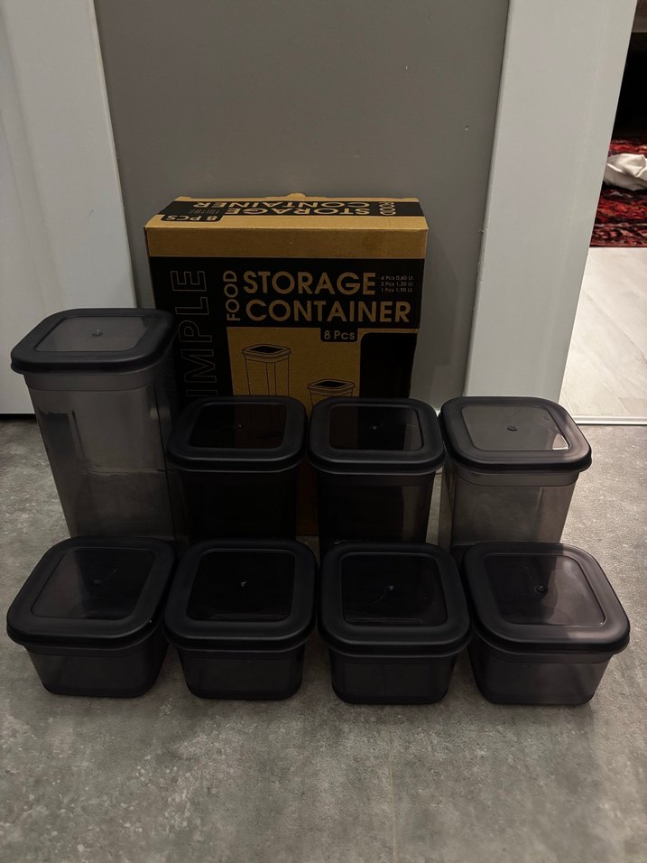 Gri Plastik 8 Parça Saklama Kabı Seti - Görsel 3