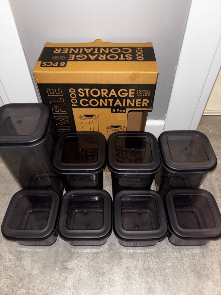 Gri Plastik 8 Parça Saklama Kabı Seti - Görsel 4