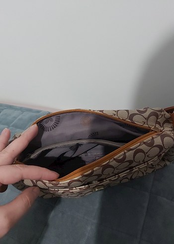 Kahverengi Baskılı Deri Kadın Çanta - Görsel 4