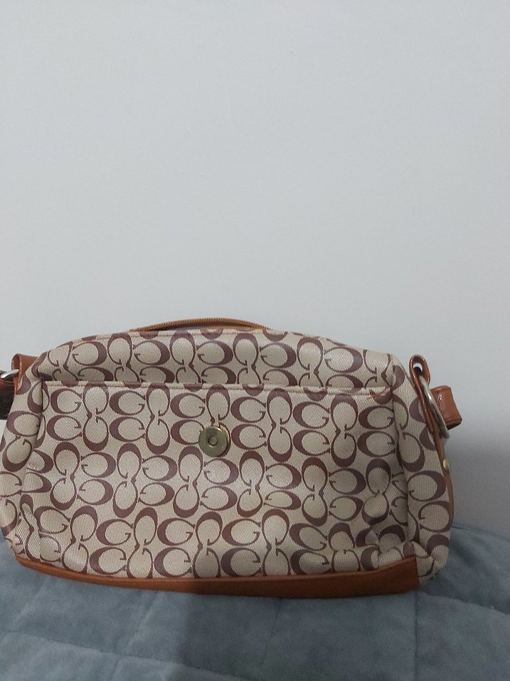 Kahverengi Baskılı Deri Kadın Çanta - Görsel 3