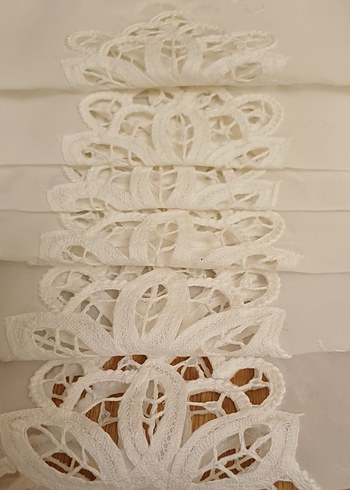 İşlemeli Bohem Beyaz Masa Örtüsü - Görsel 5