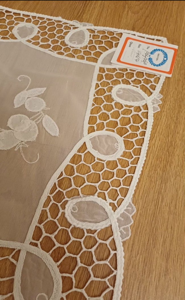 İşlemeli Bohem Beyaz Masa Örtüsü - Görsel 2