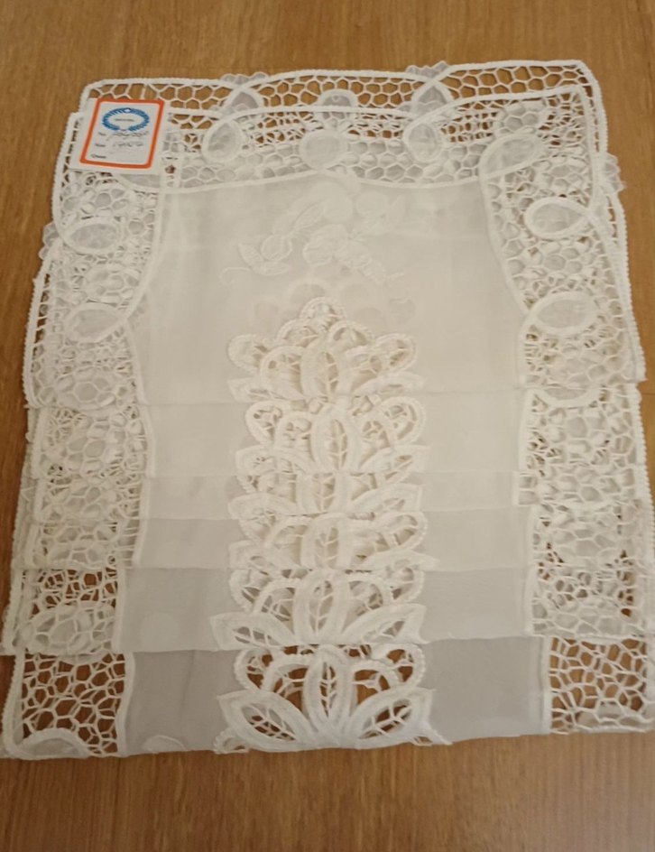 İşlemeli Bohem Beyaz Masa Örtüsü - Görsel 3