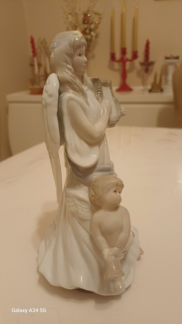 Beyaz Melek ve Çocuk Laternalı Biblo - Görsel 2