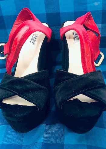 Kırmızı Tokalı Platform Topuklu Kadın Ayakkabı - Görsel 2