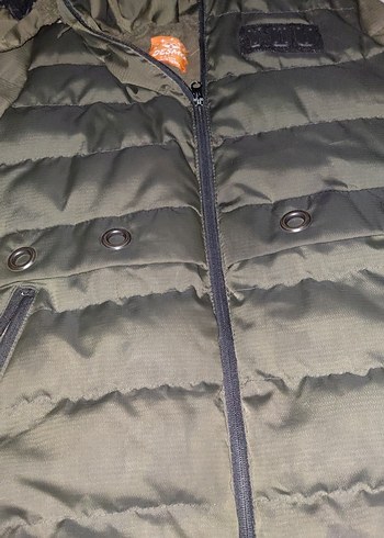 Erkek Çocuk Gri Kürklü Kapüşonlu Mont - Görsel 3