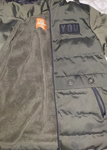 Erkek Çocuk Gri Kürklü Kapüşonlu Mont - Görsel 4