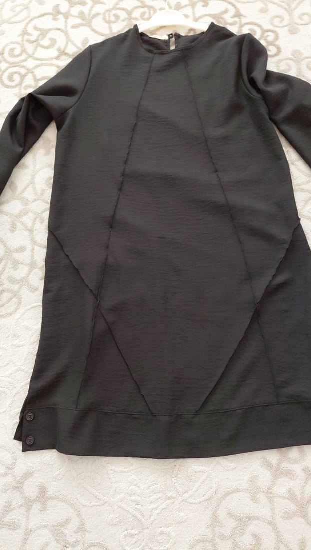 Düğmeli Siyah Tunik - Görsel 2