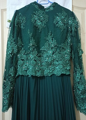 38 Beden yeşil Renk Abiye-Nişan Elbisesi