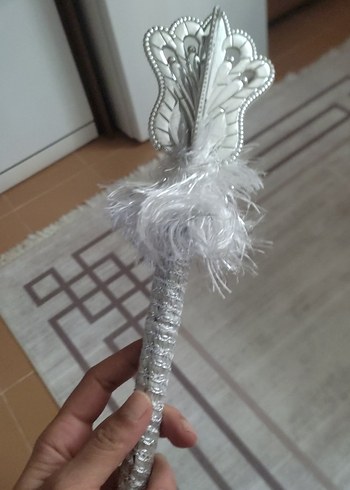 Püsküllü Bohem Gri Beyaz Düğün Aksesuarı
